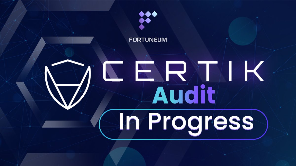 FortuneumPOS's tweet photo. CertiK audit in progress 🔥 🔥 🔥 

We are pleased to announce the progress of our Audit by CertiK on the Fortuneum smart contract. https://t.co/mhiKpgOArE