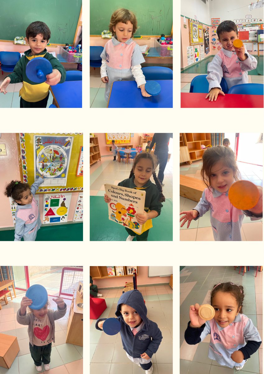 KozbarReem's tweet photo. KG1B learners were introduced to the "circle" by watching a video and then they went on a hunt to search for circular shaped materials around their classroom.

@Hhhsinfo @halalutfi @TawilNoor @sashgh @tbaassiri @reem_lutfi https://t.co/O9YGrw0mGc