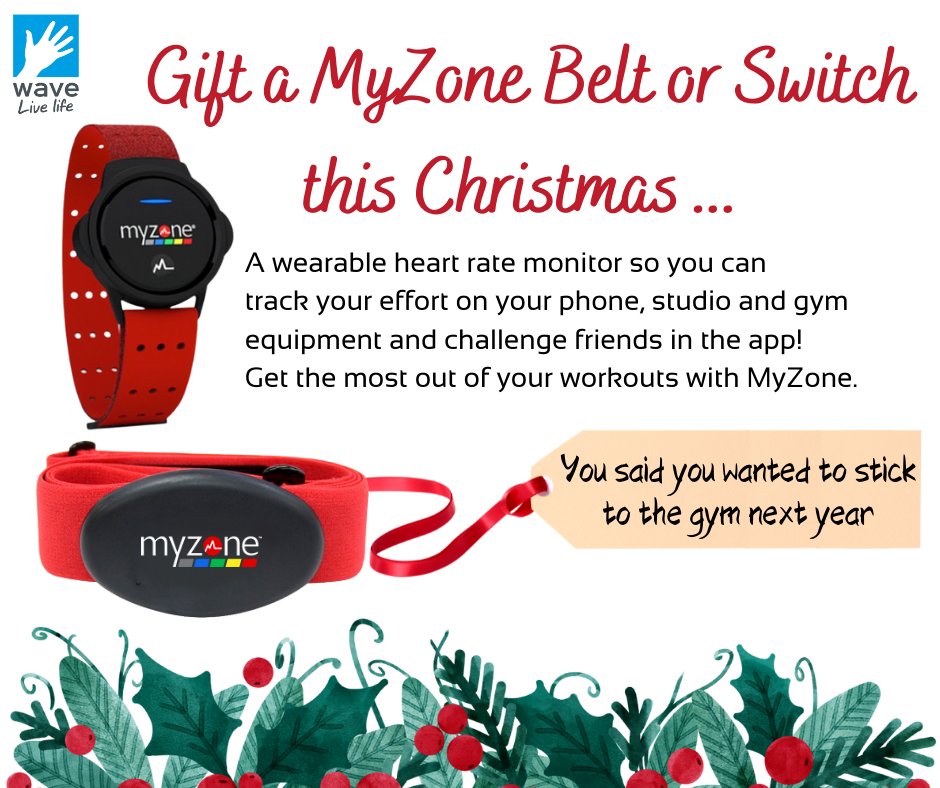 Have you started thinking about Christmas gifts yet? 🎁

Wave's Christmas Wellbeing Packages include the MyZone Belt and Switch products, giving all the motivation you need! 🎅

For more information just pop into one of our centres or see our website waveleisure.co.uk/christmas-gift…