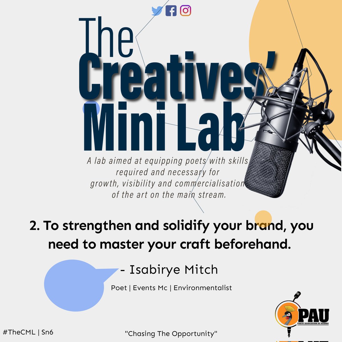 ugpoets's tweet photo. Master your craft 👌

#TheCML #Sn6 #ChasingTheOpportunity w/ @isabirye_mitch https://t.co/Y5gDlJLCzi