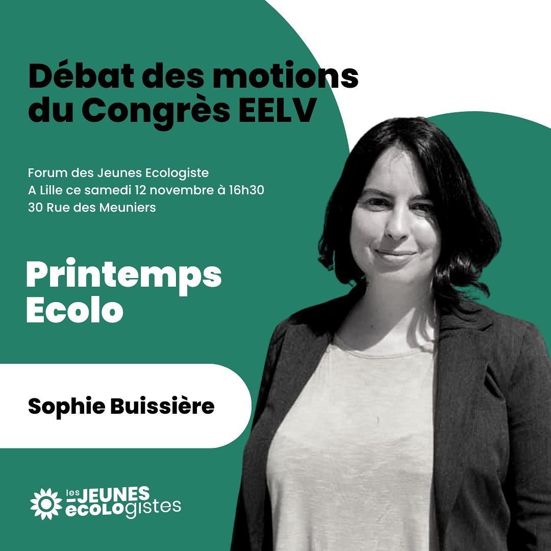 Jeunes_Ecolos's tweet photo. Il y aura également @sophie_bussiere pour le @Printemps_ecolo ! https://t.co/692QsAdNRQ