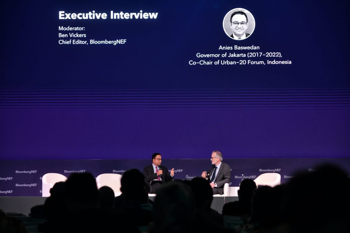 aniesbaswedan's tweet image. Sebuah kehormatan diundang sebagai pembicara dalam acara Bloomberg NEF Summit, salah satu side event di G20 dan B20, di Nusa Dua Bali pada hari ini.

Berbagi pengalaman tentang berbagai upaya yang telah dilakukan di Jakarta dalam menghadapi perubahan iklim.

#BNEFSummit