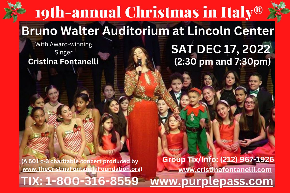 Check out 'Cristina Fontanelli's 'Christmas in Italy®' at Lincoln Center (2:30 pm)' eventbrite.com/e/cristina-fon… @Eventbrite