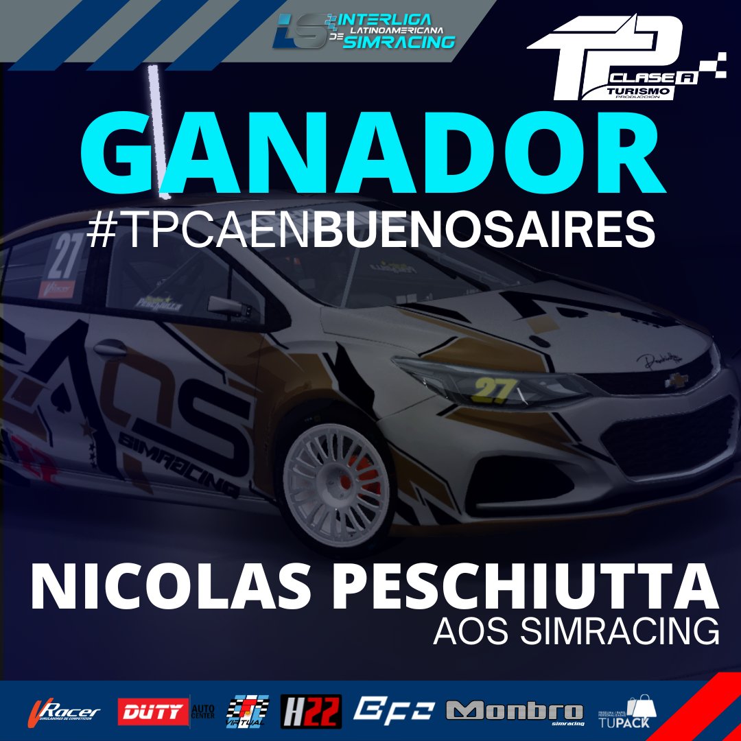 🏁 Nicolas Peschiutta ganó el #TPcAenBuenosAires 

🔸 Con perseverancia logró su primer victoria y suma puntos importantísimo de cara a la última fecha.

🔹 Por su parte, Petroff y Civitarse no tuvieron un buen desempeño pero aún mantienen viva la lucha por el título de campeón.