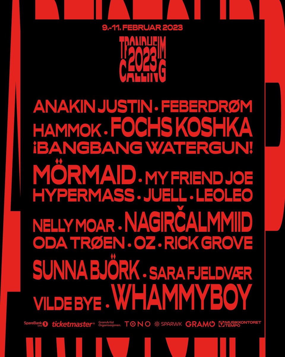 Superkult å få den gledelige beskjeden om at vi er klare for Trondheim Calling i februar!