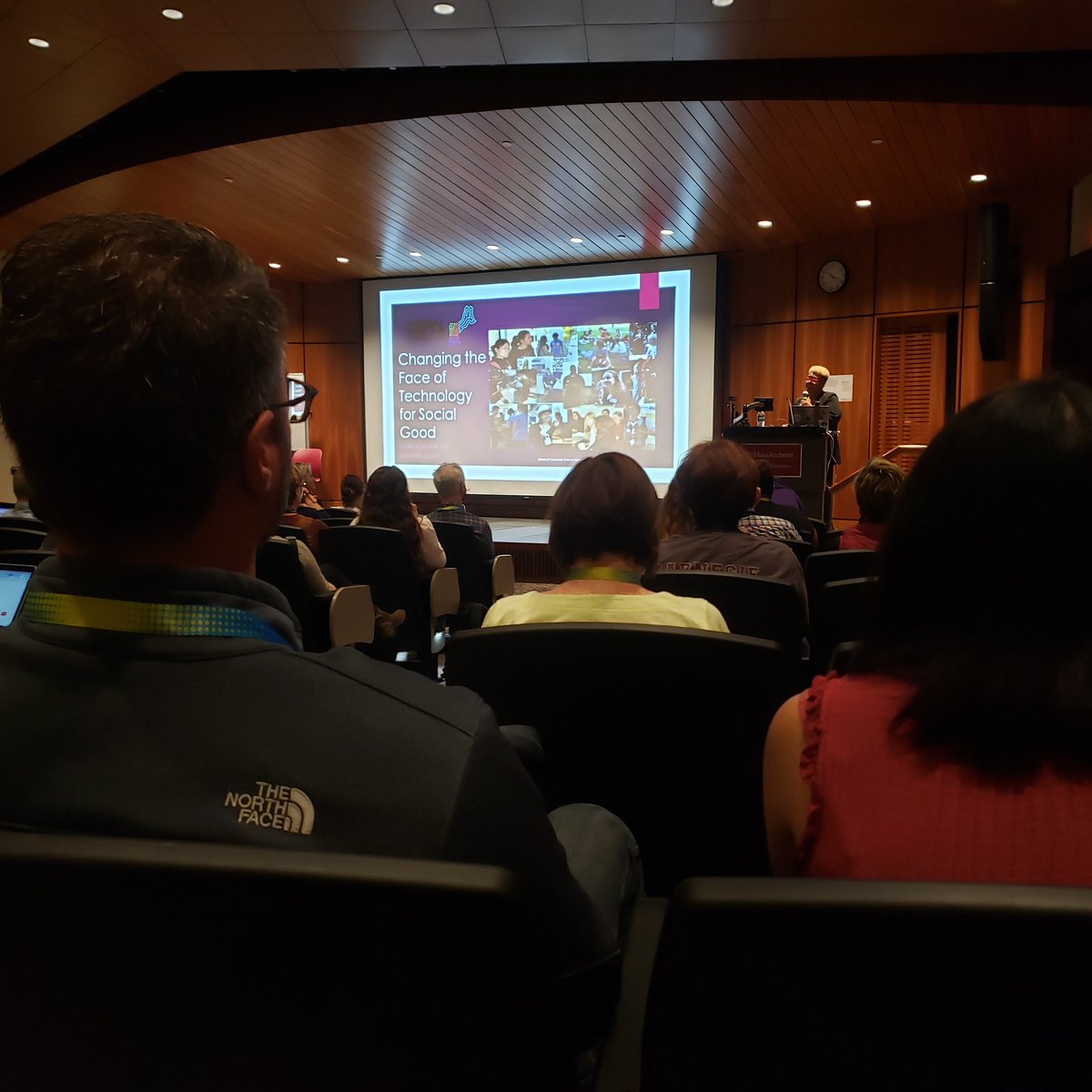 Settling in for the #cstane22 keynote. "Changing the Face of Technology for Social Good."