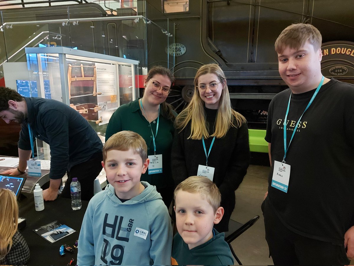 HelenMulvana's tweet photo. My littlest two really enjoyed the fantastic @UniStrathclyde #Explorathon event today - this ultrasound event was entirely designed by Lauren, Patricia, Ben and Robbie @StrathBiomedEng and was just great. So well done! https://t.co/YbZQdQW4Im
