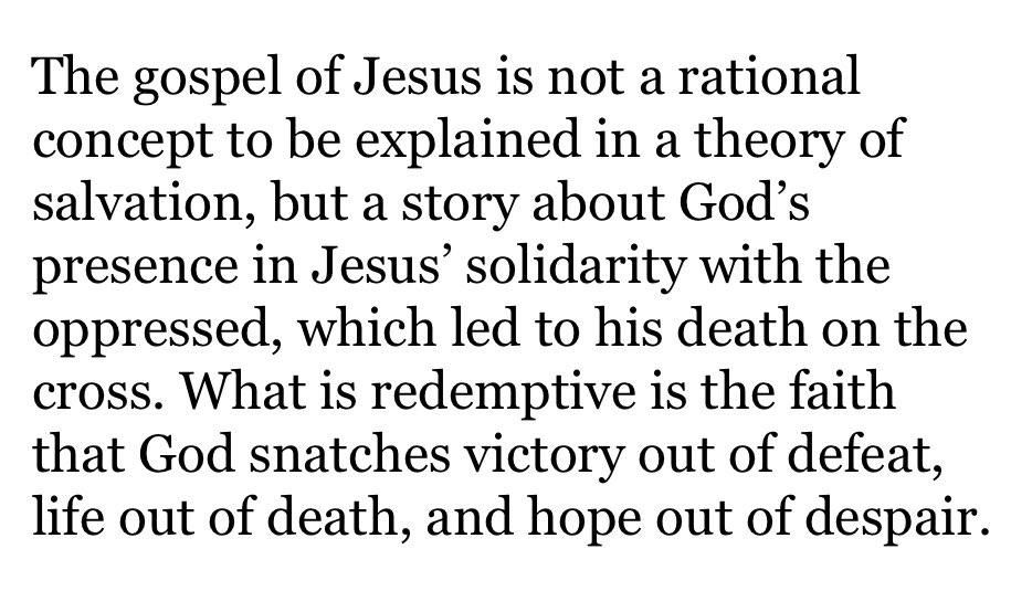 ZachWLambert's tweet image. James Cone is such a gift.

Here is his beautiful description of the gospel from The Cross and The Lynching Tree.