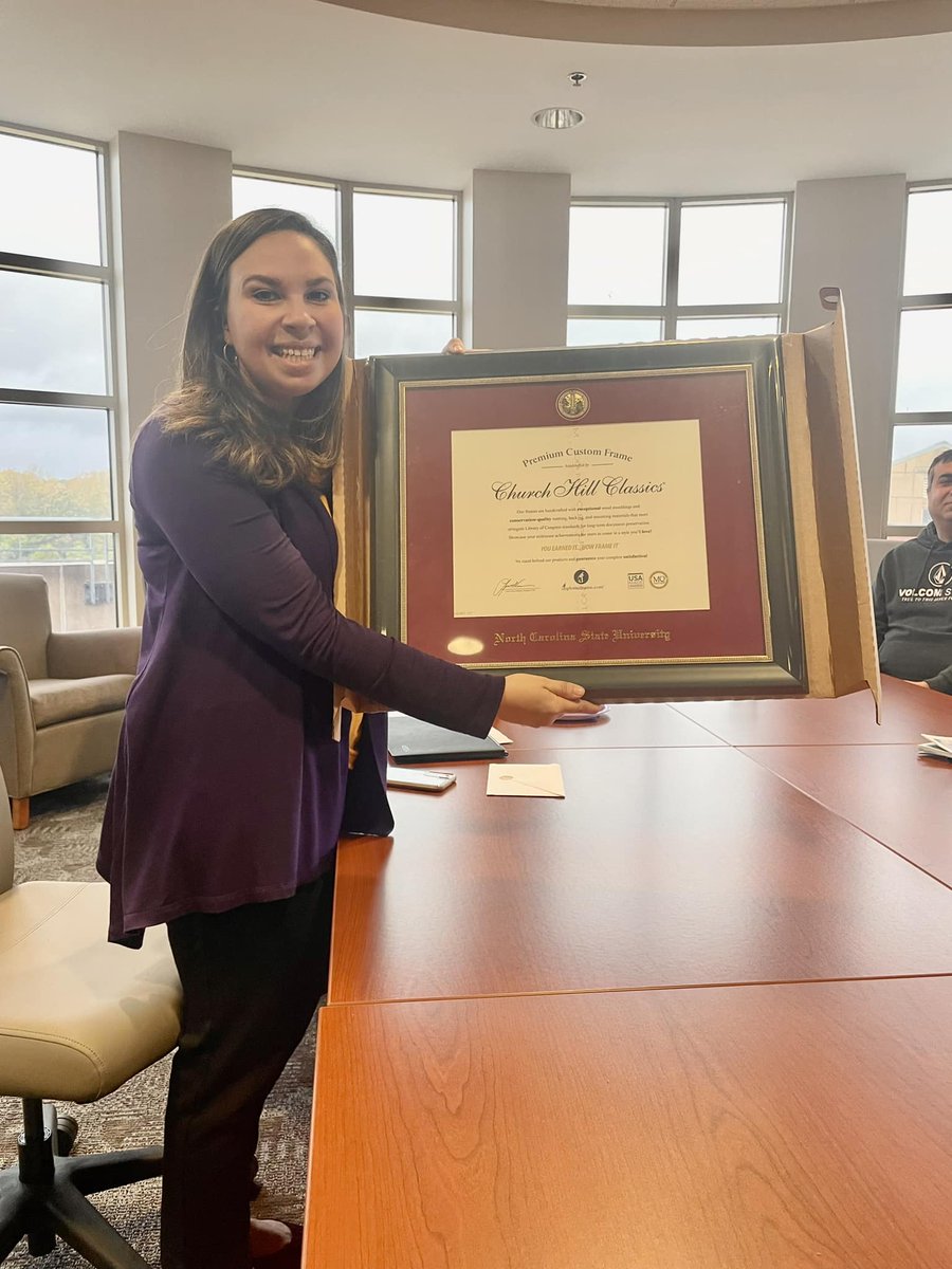 ecuhsim's tweet photo. Congratulations to our Academic Advisor, Dr. Elizabeth Locklear, on earning her PhD from NCSU! We surprised Dr. Locklear with a NCSU diploma frame at our departmental meeting yesterday. #HSIM https://t.co/FuyUySVUmb