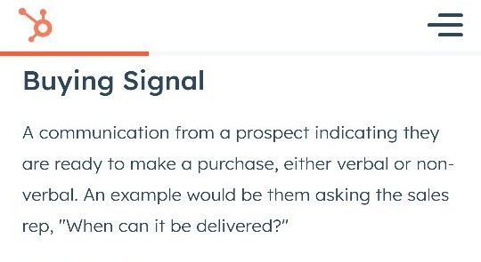 For practice recognizing them, do you have a link to a list of #buyingsignals?🙏 #SalesCalls #salestips