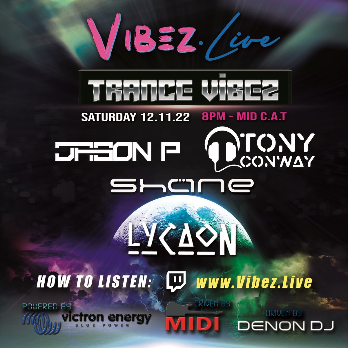 VibezLiveSA's tweet photo. Trance Vibez Sat 8pm-Mid C.A.T on https://t.co/BtA0VLPlHp
@TranceTony1, JasonP, Shane Cullen, DJ Lycaon
#VibezLive #Trance #Music #TranceFam #TranceFamily #Weekend #Saturday #Radio #MusicForTheSoul #TonyConway #JasonP #ShaneCullen #DJLycaon #ForTheLoveOfMusic https://t.co/wdmrnaGwQT