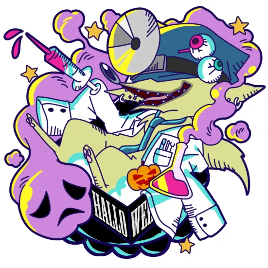 狐の森ハロウィンコラボシール【クレイジーキツネ/露店キツネ】 