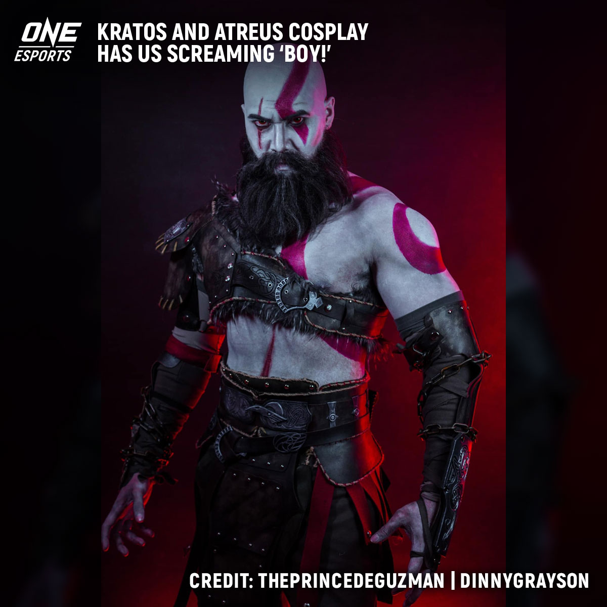 ONEEsports's tweet photo. "I was born a god. And so were you."

Marvel at these god-tier #GodofWar cosplays from @PrinceDeGzmn and @DinnyGrayson! 🤩

#GodofWarRagnarok #Cosplay https://t.co/rCqTpLkcze