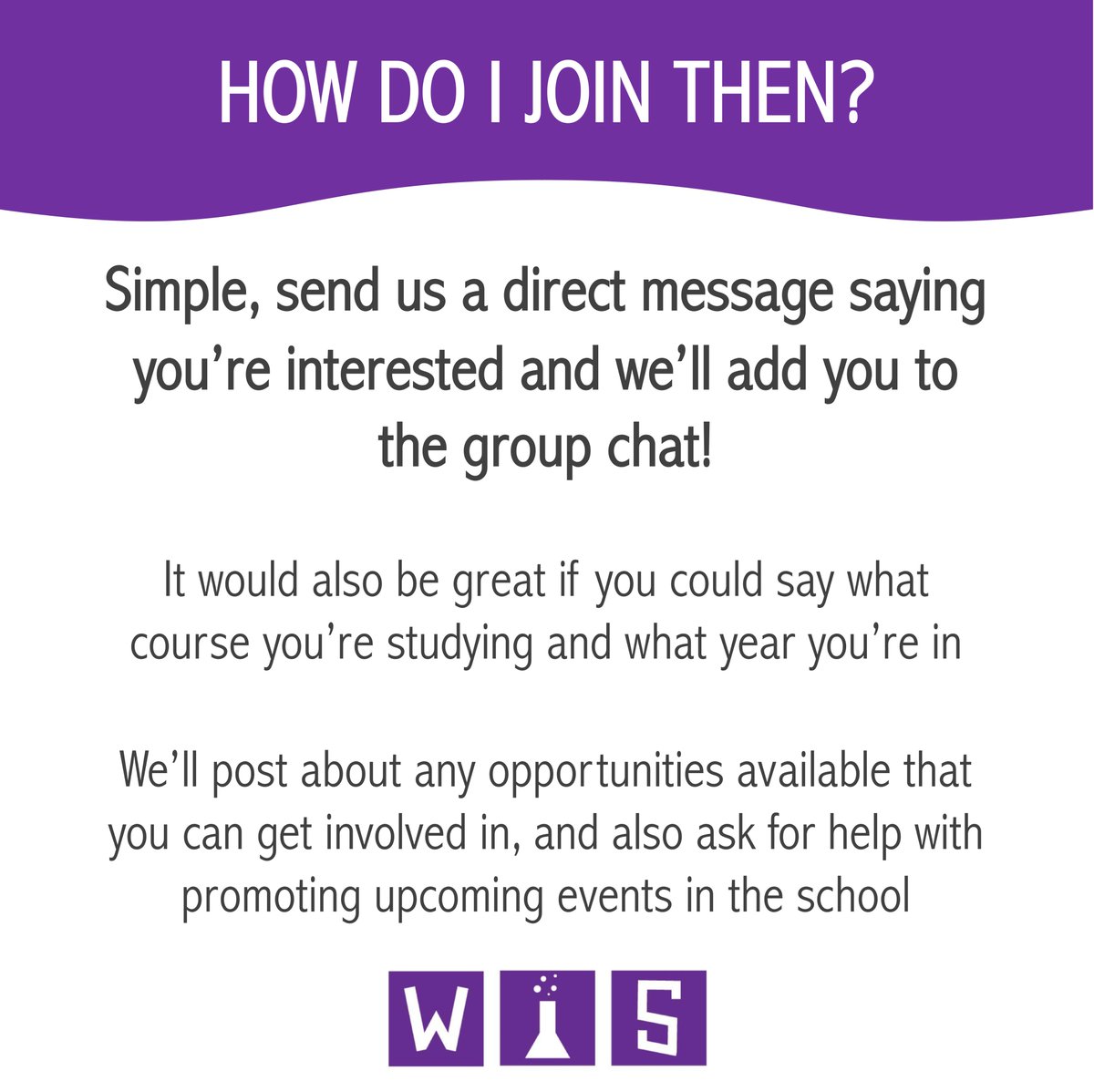 👩‍🔬 HOW TO JOIN US 👩‍🔬

We're so excited to announce that we are taking on students to be part of our group! If you'd like to be involved in discussions on diversity in science, creating content for our pages, and even outreach activities, then send us a message to get involved! 💬