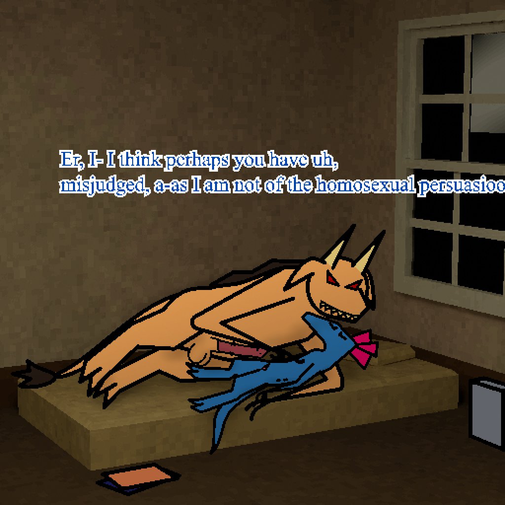 AblativeShield's tweet photo. I mean, Surrogate may have sucked some cock in the past just to get by, but he's not 𝘣𝘪𝘴𝘦𝘹𝘶𝘢𝘭.
Well, 𝘸𝘢𝘴𝘯'𝘵, anyway.
#immortalverse #furry #orientationplay #comic https://t.co/s43HVUmoBy