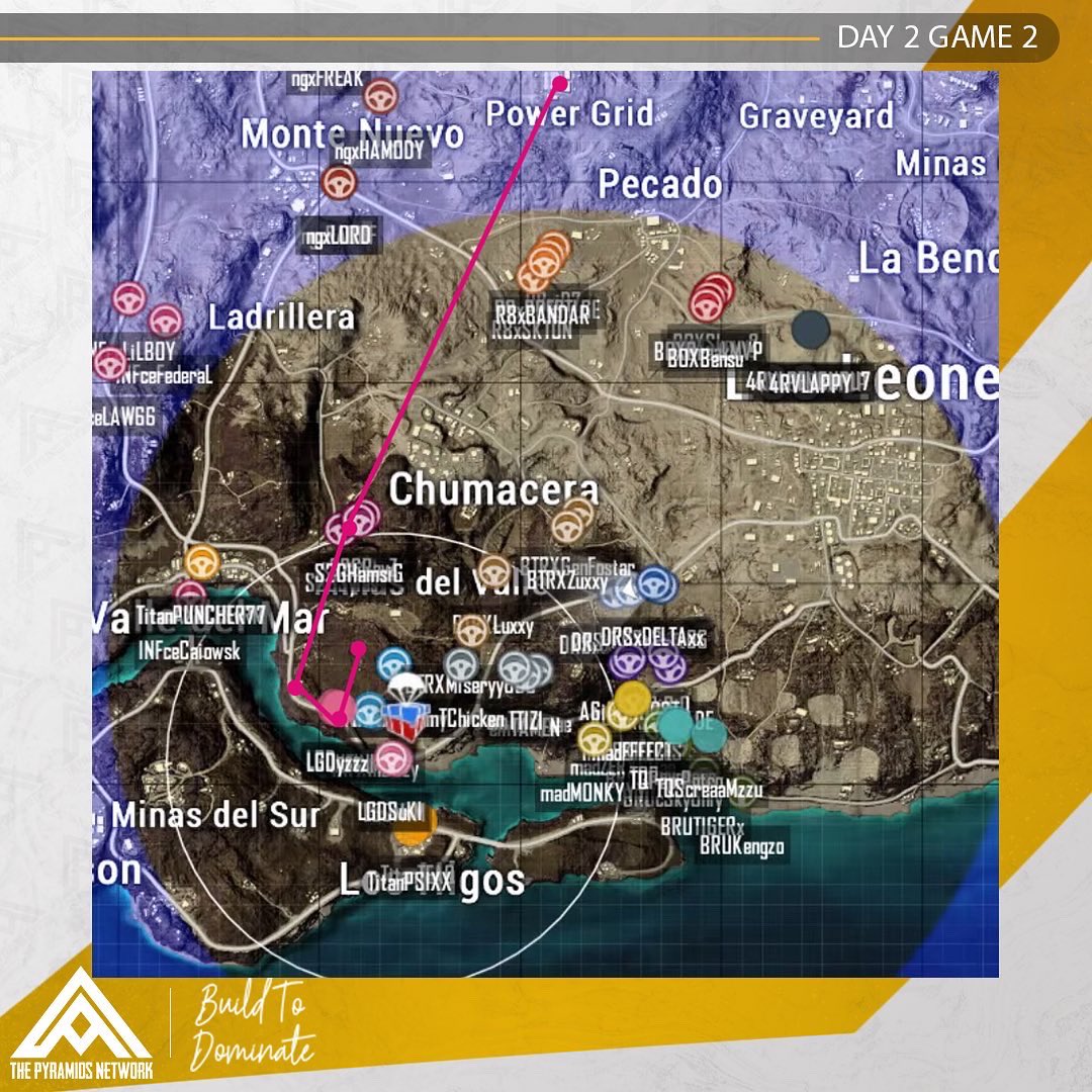 PyramidsNetwork's tweet image. Chicken Dinner Teams Rotations 🍗

متابعينا الكرام ، اليكم بعض تحركات الفرق التي حققت تشيكن دينر في مباريات اليوم الثاني 2️⃣

برأيكم هل تكتيك التحركات هو العامل الأساسي الآن لتحصيل التشيكن دينر او لكم رأي آخر ..شاركونا يالتعليقات 💬

#pyramids_network 
#Teams_rotations
