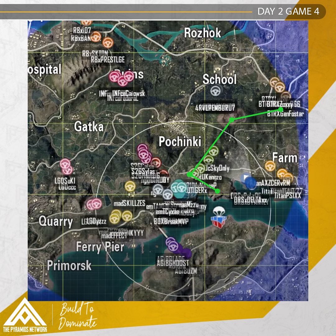 PyramidsNetwork's tweet image. Chicken Dinner Teams Rotations 🍗

متابعينا الكرام ، اليكم بعض تحركات الفرق التي حققت تشيكن دينر في مباريات اليوم الثاني 2️⃣

برأيكم هل تكتيك التحركات هو العامل الأساسي الآن لتحصيل التشيكن دينر او لكم رأي آخر ..شاركونا يالتعليقات 💬

#pyramids_network 
#Teams_rotations