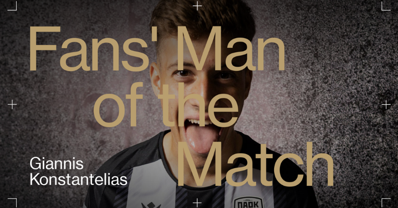 PAOK_FC's tweet photo. #FansMVP Πολυτιμότερος κόντρα στον Ιωνικό ο #Konstantelias #IONPAOK #slgr