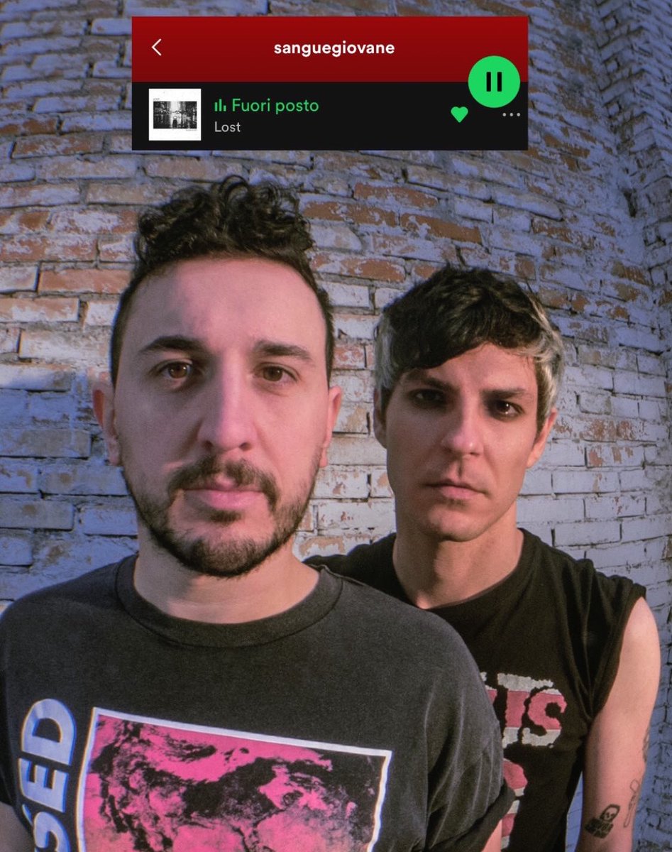 Grazie <a href="/SpotifyItaly/">Spotify Italia</a> per aver inserito il nostro nuovo singolo FUORI POSTO  nella playlist SANGUEGIOVANE! 💀🖤