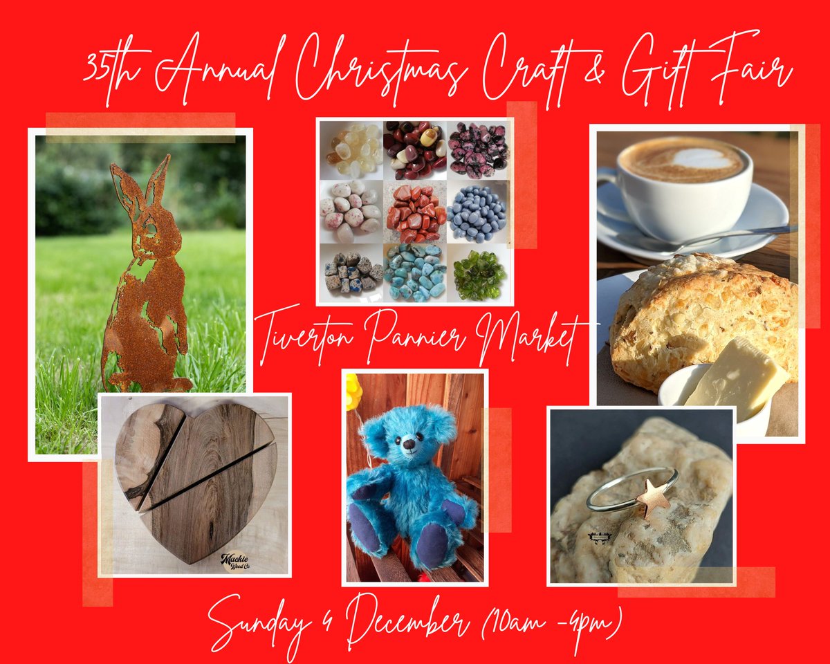TivertonMarket's tweet photo. A great annual event for #Tiverton ๐
Come along to @TivertonMarket and help us celebrate its 35th year!
#Sunday4December #Christmas2022 #QualityCrafts #Gifts #Food #Drink
@Visit_Mid_Devon @VisitDevon @visitsouthdevon @GreatDevonDays @MidDevonGazette @MidDevonDC @TivertonMuseum https://t.co/xOkahWAlZ2