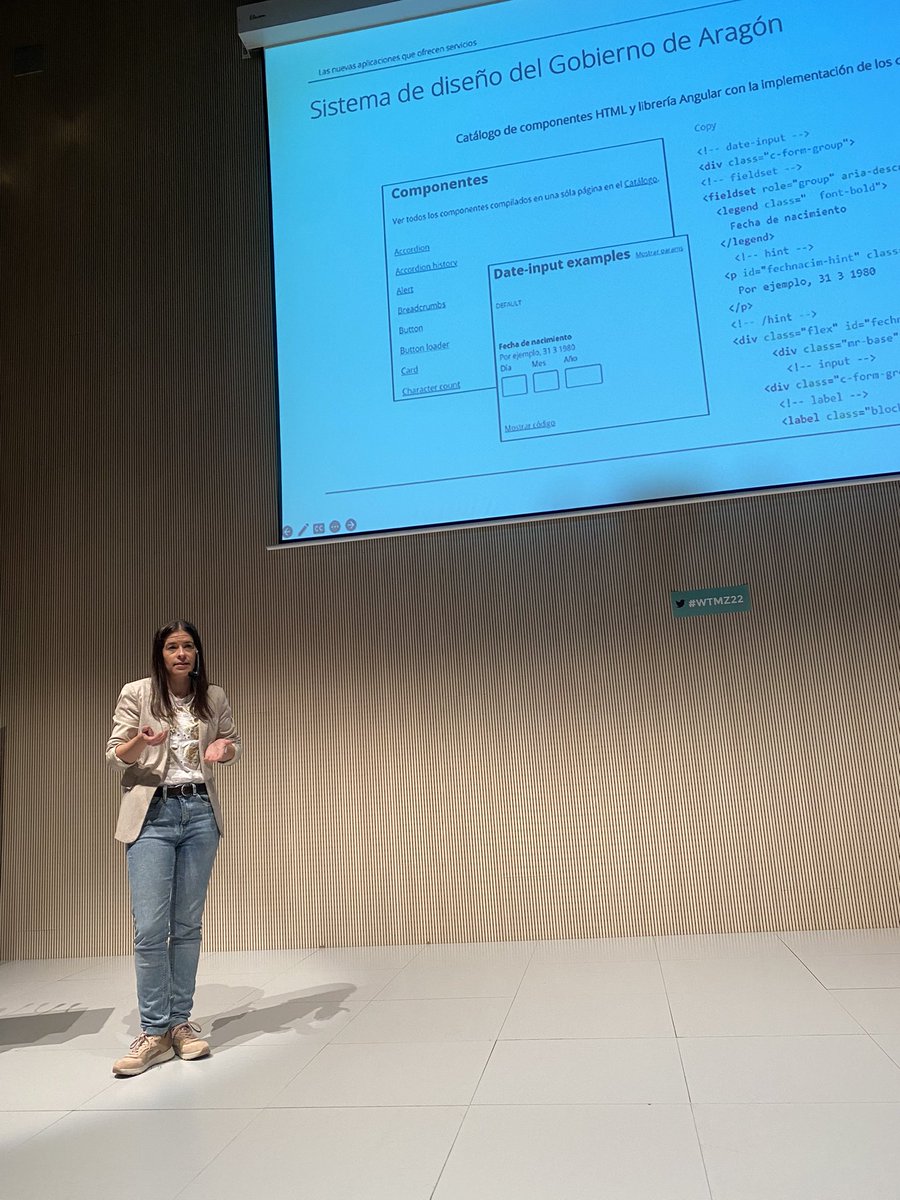 WTMZaragoza's tweet image. Tienen un sistema de diseño para reutilizar el diseño en el resto de apps @SDA_aragon #WTMZ22 nos lo cuenta @esthernuez