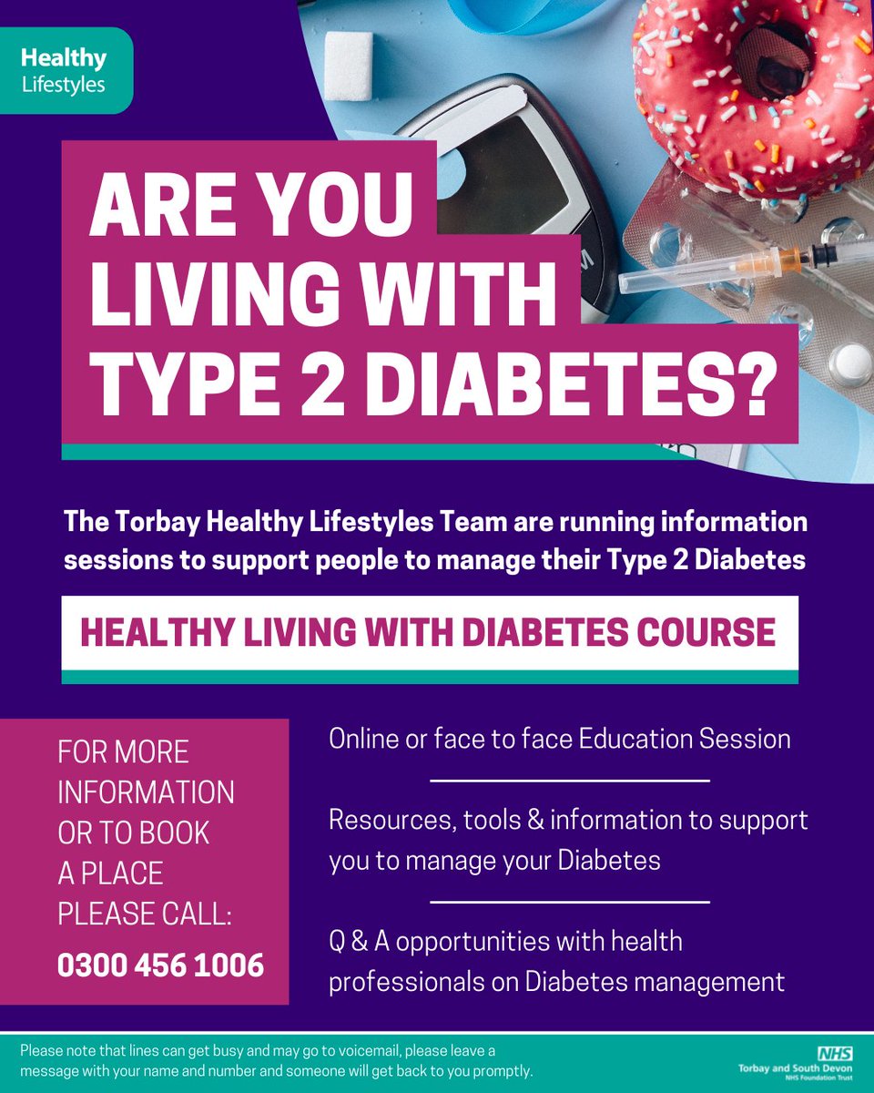 Are you living with type 2 diabetes and need some support?

You are in the right place!

For further information or to book a place please call 0300 456 1006.