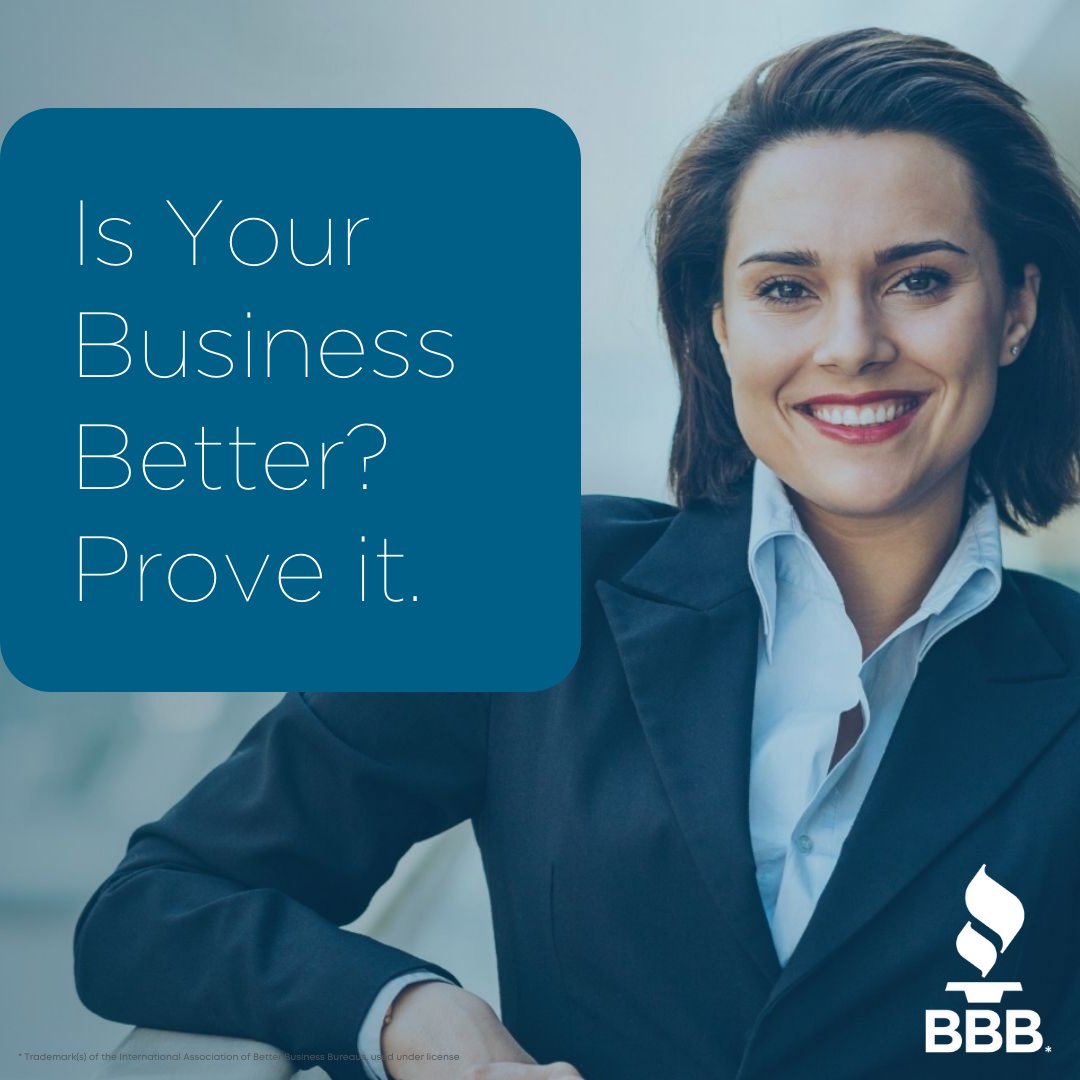 BBBWesternOnt's tweet photo. Is your business better? Prove it!
Learn more at https://t.co/ZmlcX8TUu7.
#BBBCentralON #BBB #TheSignofaBetterBusiness https://t.co/pKVrEOmNBq