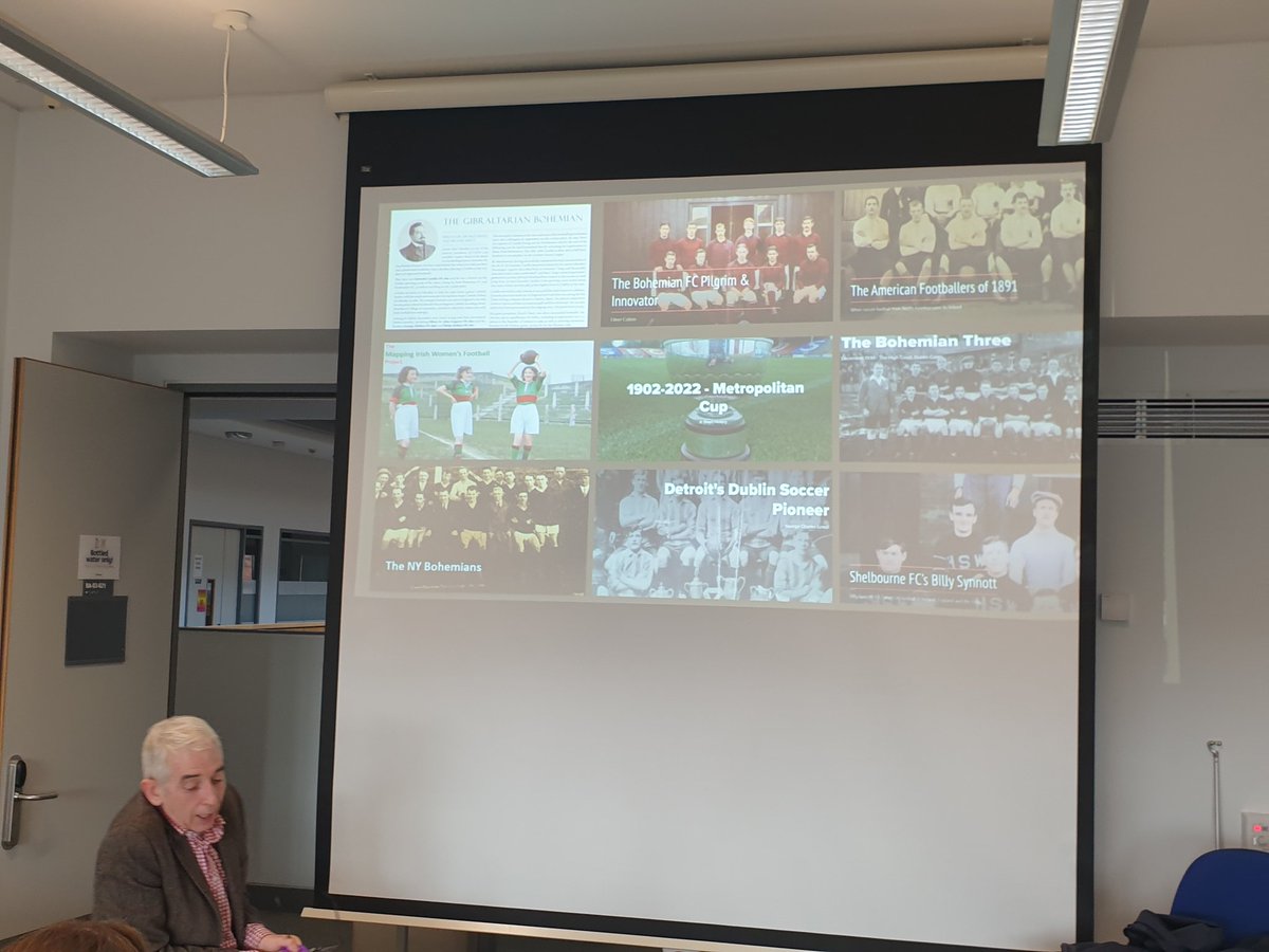 HBee2015's tweet photo. An overview of @MickKielty #FootballHistory research projects over last few years. This includes the #MappingIrishFootball project. The dataset on #WomensFootball can be viewed here:
https://t.co/cpEQJTswuc

#ISL22 https://t.co/LEYqXVta4e