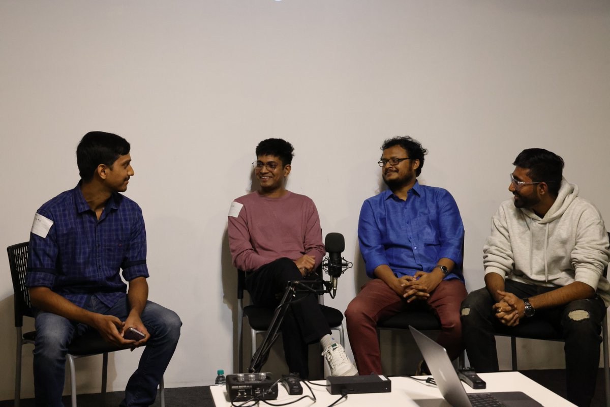 ReactWizards's tweet photo. Done with the tech talks!
Now, the panelists Sagar Jaid, Anutosh Ghosh and Biboswan Roy have gathered on stage for one intuitive panel discussion, moderated by Balaji Harinath.
Join us - https://t.co/r1KGFumyaM
#reacthybrid #reactjs #paneldiscussion #reactjsdeveloper https://t.co/wpXVtmQfJT