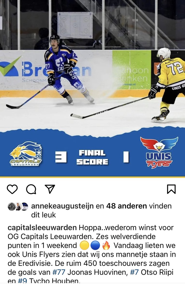 Vorige week wonnen de <a href="/CapitalsLwd/">OG Capitals Leeuwarden</a> de derby met ijshockey 💪 wat wordt het morgen met voetbal? ⚽️😃