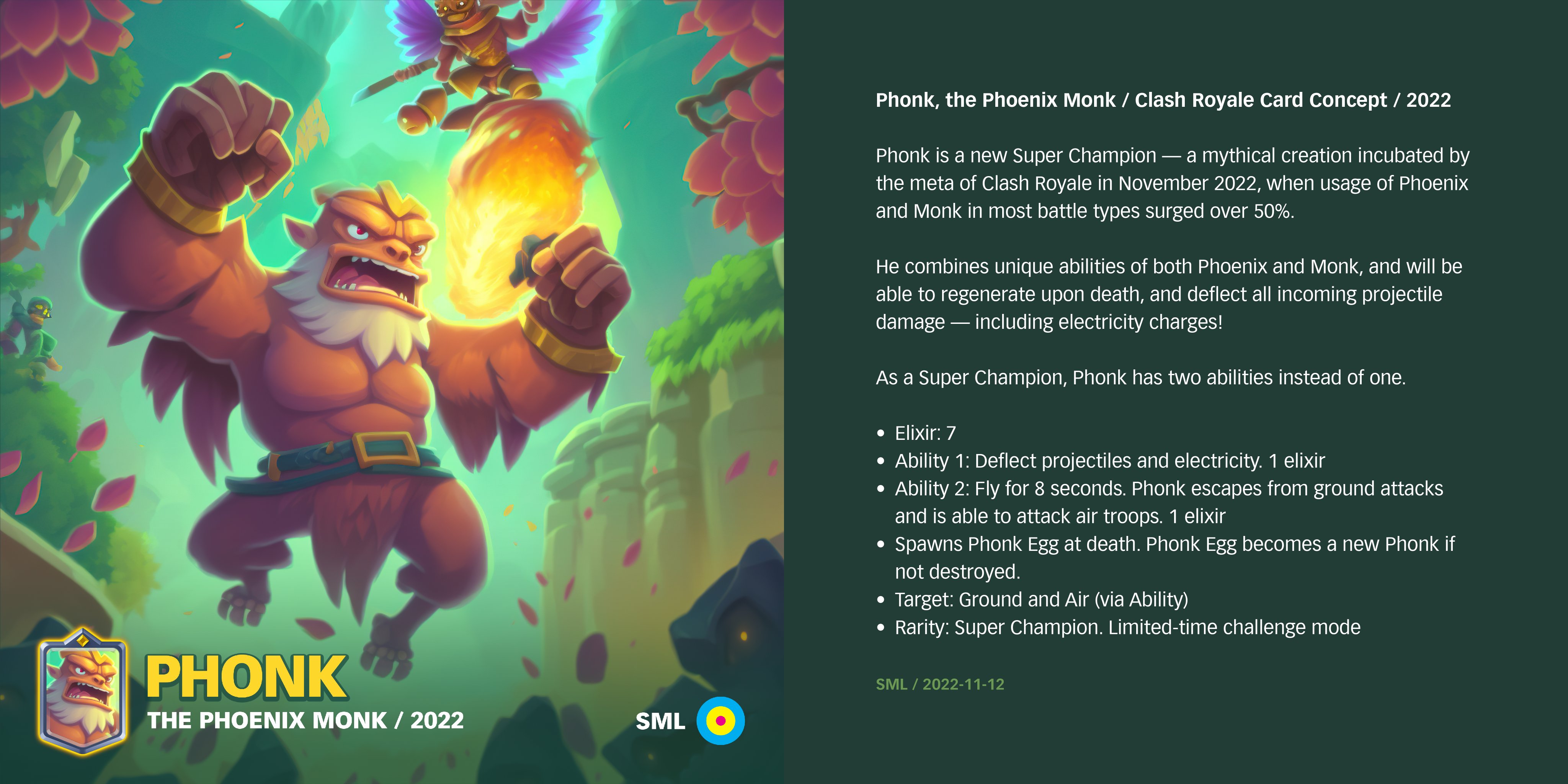 SML / See-ming Lee on X: “Phonk, the Phoenix Monk / Clash Royale 