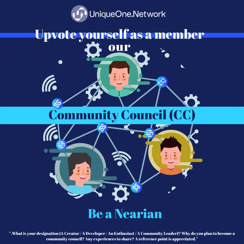PedroVenancio72's tweet photo. Do you love to be able to join an amazing team from @UniqueOne_UO  
Quote "Dear Creators/Developers/Community Leaders, Kindly follow the instructions below to upvote yourself as a member/community council (CC): 
Click this link here 👉 https://t.co/orHO04KR4W to start! Join Now! https://t.co/fhnZphOcQQ