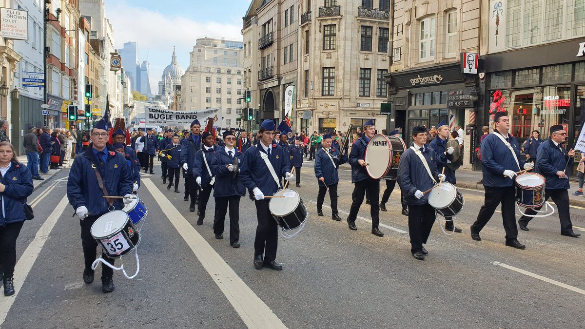 Today we're taking part in the Lord Mayor's Show in the City of London! We've just reached the halfway point, but check back on the BBC One coverage and look for number 35 to see us in action! 😁 #BoysBrigade #GirlsBrigade #LordMayorsShow