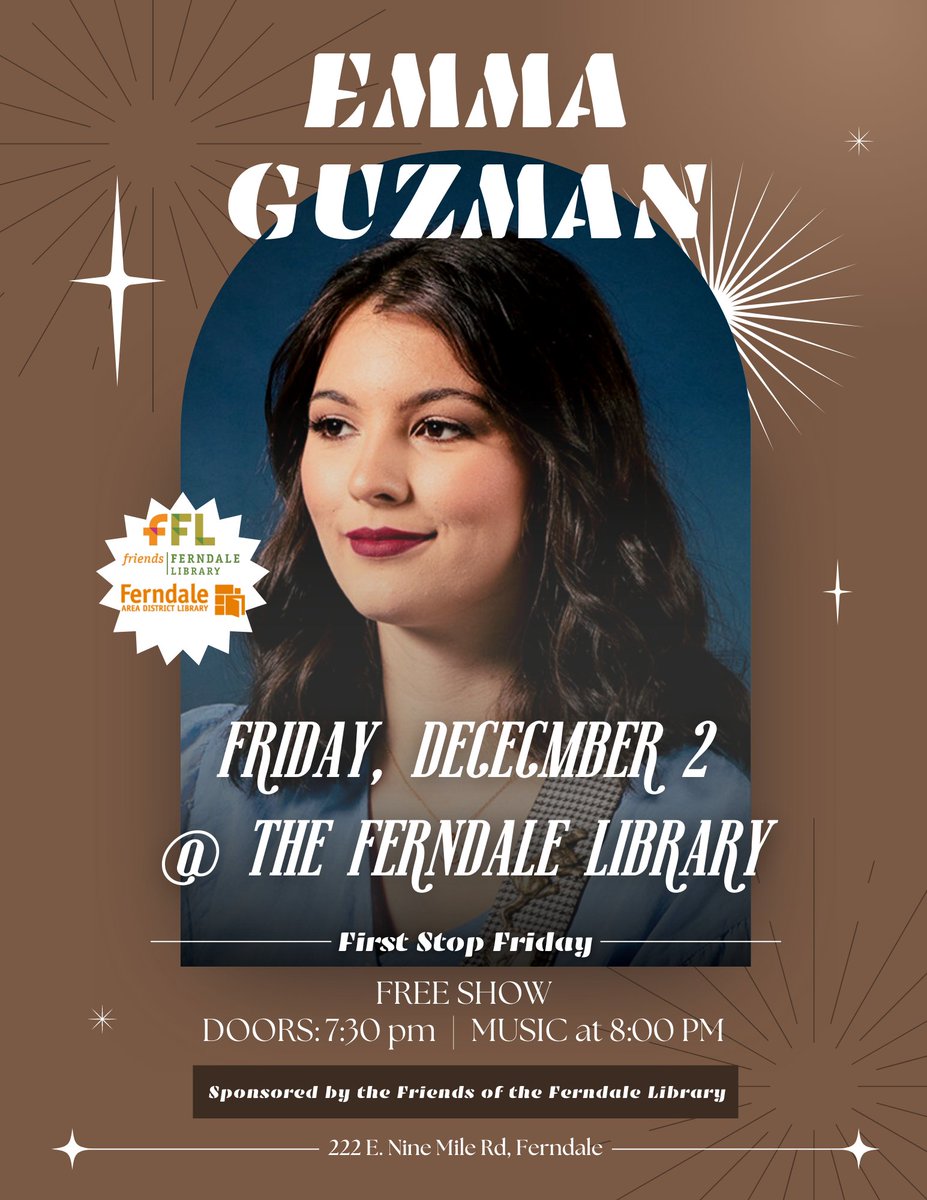 12/2 - Free concert at the Ferndale Library fadl.org/emma