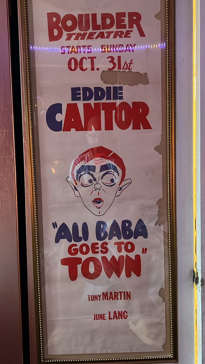 I don’t know why this thought came to me this morning. But I’ve had this original <a href="/BoulderTheater/">Boulder Theater</a> Eddie Cantor poster for at least 10 years. I wonder if they have a history archive?