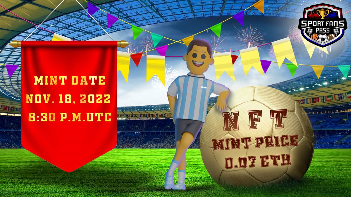 The mint date of must awaited football pass project is finally here. 🪙🪙
Get your own WL slot right now before it's too late. 
Own your own 🎟️🎟️🎟️pass with access to 
many benefits.

Click now : premint.xyz/sportfanspass/
🌐: sportfanspass.com

#NFT #ETH #premint #football