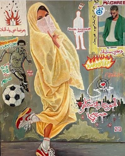 GM #NFTCommunity 
Delighted to share a beautiful piece by Anouar Boudia, inspired by <a href="/djsnake/">DJ SNAKE</a> with Disco Maghreb, which highlights the culture of Oran City and Algeria.
#acrylicpainting on #Canvas 60cmx90cm

Follow for more #art #Artists #DigitalArtist  #NFTs &amp; #NFTdrop as well