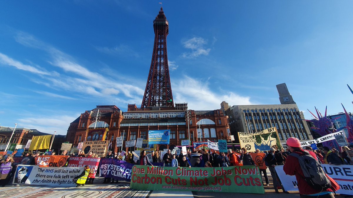 TODAY WE ARE MARCHING in #Blackpool
🌏 #COP27       #DemandAction 📣
Solidarity #Egypt #FreeAlaa

Cost of Living Crisis 🪙
= Climate Crisis 🌏
= Health Crisis 🌡
We want Justice! ⚖️
Enough is Enough! 
 #unions #climate #nhs