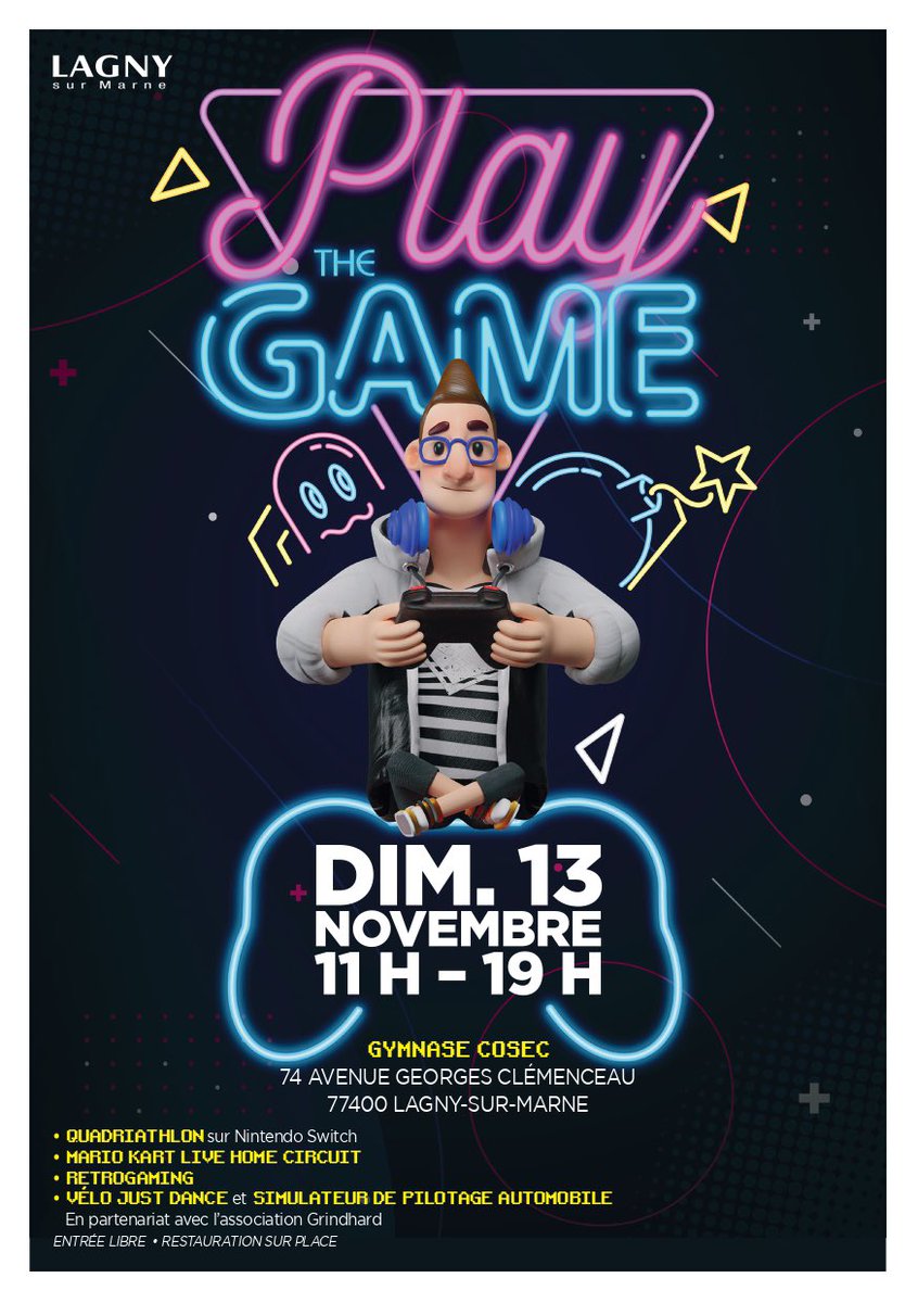 GrindHard_GH's tweet photo. ▫️ Événement à @VilledeLagny ⚡️

Pour vous divertir, la commune vous met à disposition une grande salle équipée de pleins d’activités gaming

 Accès libre et gratuit ✅

De quoi passer du bon temps entre amis mais aussi en famille ✨
Venez nombreux ! https://t.co/kNfX6CzILk