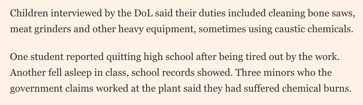 A federal judge has ordered a Blackstone-owned sanitation company owned to stop using child labour.

Investigators say workers as young as 13 were employed in abattoirs in Nebraska and Minnesota, including some who had suffered chemical burns.

ft.com/content/54ab00…