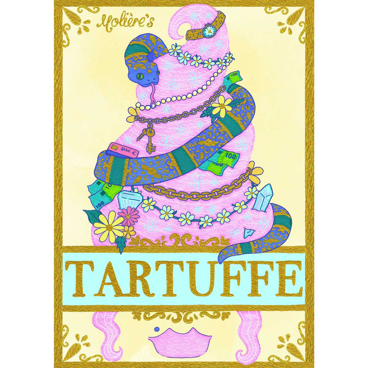 wildechloe3's tweet photo. My poster design for Cov Uni’s production of Tartuffe by Molière.

#art #artist #illustrator #illustration #mixedmedia #posterdesign #poster #tartuffe #moliere #baroque #artwork #design #digitalart #painting #drawing #handpainted #handdrawn #MarieAntoinette https://t.co/Rbt2IOPy5l