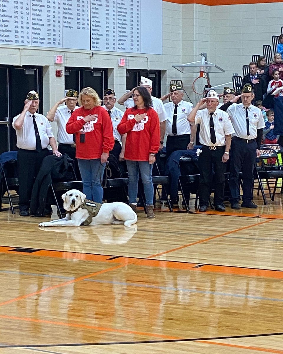 HynekMrs's tweet photo. Thank you for your service!! #veteransdayprogram #olivertheservicedog #RED #reedsvillesd https://t.co/15ZEKQzV0k