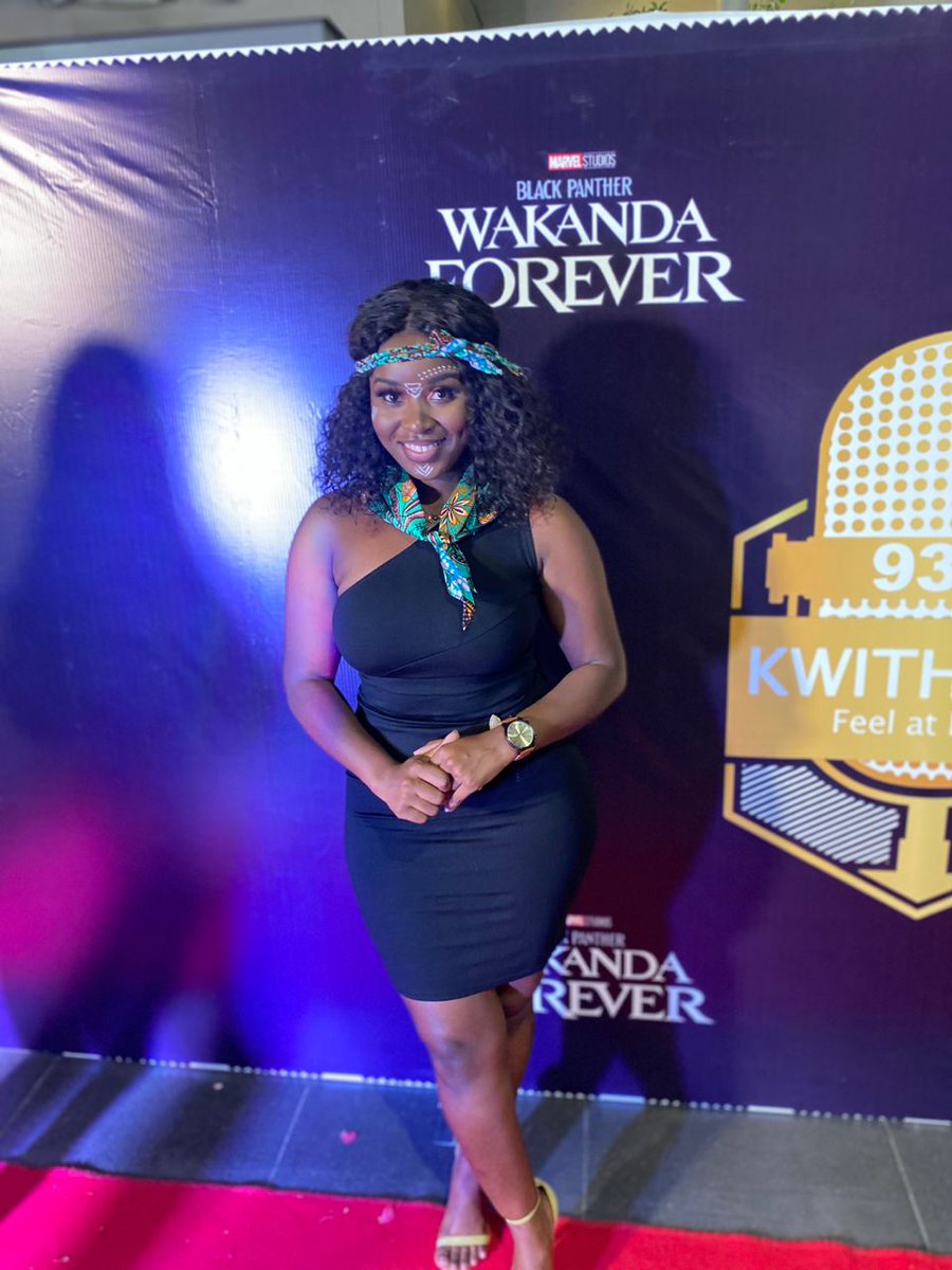 RSikaneta's tweet photo. Yesterday was a movie,absolutely love what I do. It was an exciting evening as I was ushering people to watch the second part of Black panther wakanda forever.
#kwithu93.3 #model101 #BlackPanther
#RBSWEAR https://t.co/3hlNXVLgSi