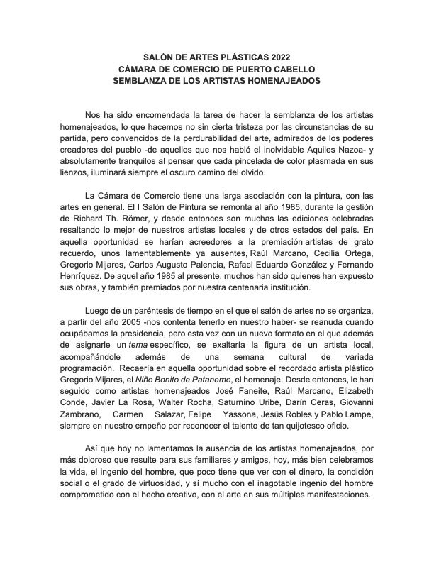 PepeSabatino's tweet photo. El Salón de Artes Plásticas 2022 de la Cámara de Comercio, fue dedicado este año a 5 artistas locales de grato recuerdo, todos fallecidos durante la pandemia. Aquí la semblanza que de ellos preparamos para la apertura. Celebremos, pues, su obra y su recuerdo… https://t.co/fx6zYPuBWb