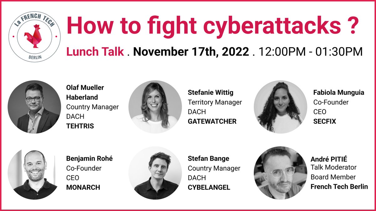 French Tech Berlin (@frenchtechbrln) on Twitter photo How to fight cyberattacks ? With <a href="/tehtris/">TEHTRIS</a> <a href="/CybelAngel/">CybelAngel</a> <a href="/GATEW4TCHER/">GATEWATCHER</a> <a href="/benjaminr/">Benjamin Rohé 🇪🇺🇩🇪 🇸🇪</a> <a href="/HeySecfix/">Secfix</a> Linkedin Live Lunch Talk, Nov. 17th at 12PM Berlin Time (CET) linkedin.com/video/event/ur… <a href="/ANSSI_FR/">ANSSI</a> <a href="/BSI_Bund/">BSI</a> #cyberattacks #xdr #siem #iso27001 #cyberdefense #ransomware How to fight cyberattacks ? With <a href="/tehtris/">TEHTRIS</a> <a href="/CybelAngel/">CybelAngel</a> <a href="/GATEW4TCHER/">GATEWATCHER</a> <a href="/benjaminr/">Benjamin Rohé 🇪🇺🇩🇪 🇸🇪</a> <a href="/HeySecfix/">Secfix</a> Linkedin Live Lunch Talk, Nov. 17th at 12PM Berlin Time (CET) linkedin.com/video/event/ur… <a href="/ANSSI_FR/">ANSSI</a> <a href="/BSI_Bund/">BSI</a> #cyberattacks #xdr #siem #iso27001 #cyberdefense #ransomware
