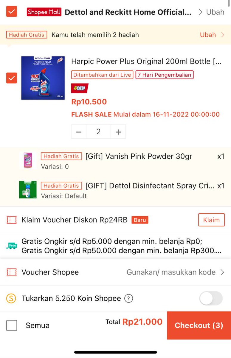 Beli 2 gratis disinfectan sama powder vanish shp.ee/wp3gus9