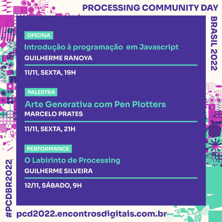 vamoss's tweet photo. Segundo dia do Processing Community Day Brasil acontecendo. Veja a programação:
https://t.co/16JQGB3tNt
Agora "Agentes Autônomos (e suas criações)" com Mateus Berruezo.
@ProcessingOrg @p5xjs @openprocessing @sableRaph
#processing #p5js #creativecode #pcdbr22 #pcd22br #pcd22 https://t.co/H3TQ4JquMF
