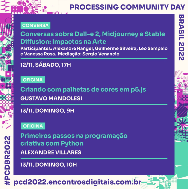 vamoss's tweet photo. Segundo dia do Processing Community Day Brasil acontecendo. Veja a programação:
https://t.co/16JQGB3tNt
Agora "Agentes Autônomos (e suas criações)" com Mateus Berruezo.
@ProcessingOrg @p5xjs @openprocessing @sableRaph
#processing #p5js #creativecode #pcdbr22 #pcd22br #pcd22 https://t.co/H3TQ4JquMF