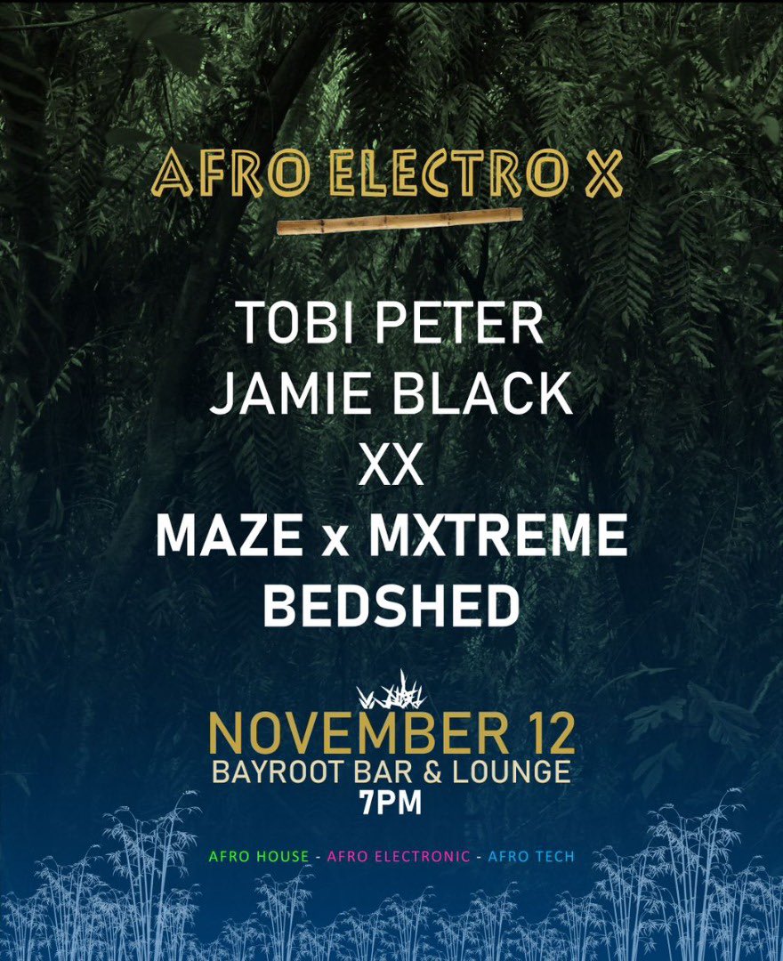 TheFaajiApp's tweet photo. Today,everyone will be at Bayroot Bar & Longe for Afro Electro X ๐๐ฝ
You donโt want to miss this.
Time: 7pm
https://t.co/F8dvrCLruo
#Afroparty #lagosparty #bayroot https://t.co/TU1j8QlpbH