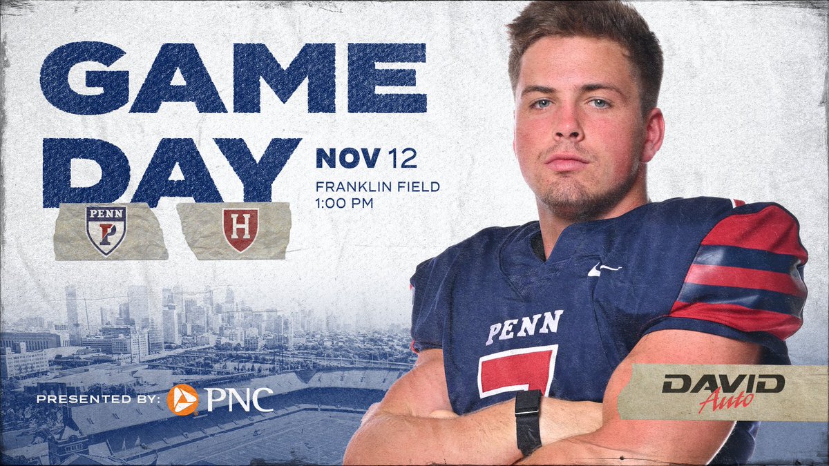 PennFB's tweet photo. One last hurrah at our house! 🔴🔵

🆚 Harvard
📍 Franklin Field
💻 https://t.co/XvbTBZnepo
📊 https://t.co/DzuGBPuj1H
📻 https://t.co/0HLTsPA9Vm

#FightOnPenn x #BEGREAT https://t.co/TahKUUxWva